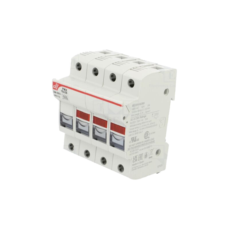 Clemă; 10x38mm; pentru şină DIN; 32A; 690VAC; 750VDC; -20÷70°C Clemă; 10x38mm; pentru şină DIN; 32A; 690VAC; 750VDC; -20÷70°C