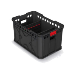 Container: pentru transport; polimer; neagră; 536x354x300mm; 50kg