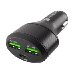 Alimentator USB; USB A soclu x2,USB C soclu; 5÷20V; 60W; neagră