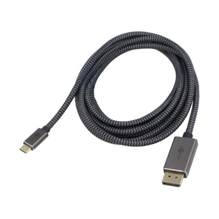 Cablu; DisplayPort mufă,USB C mufă; textilă; 3m; negru,argintiu