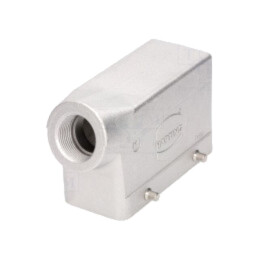 Enclosure for connectors: HDC; size 16B; for cable; IP65; angled