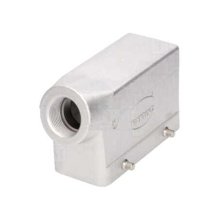 Enclosure for connectors: HDC; size 16B; for cable; IP65; angled