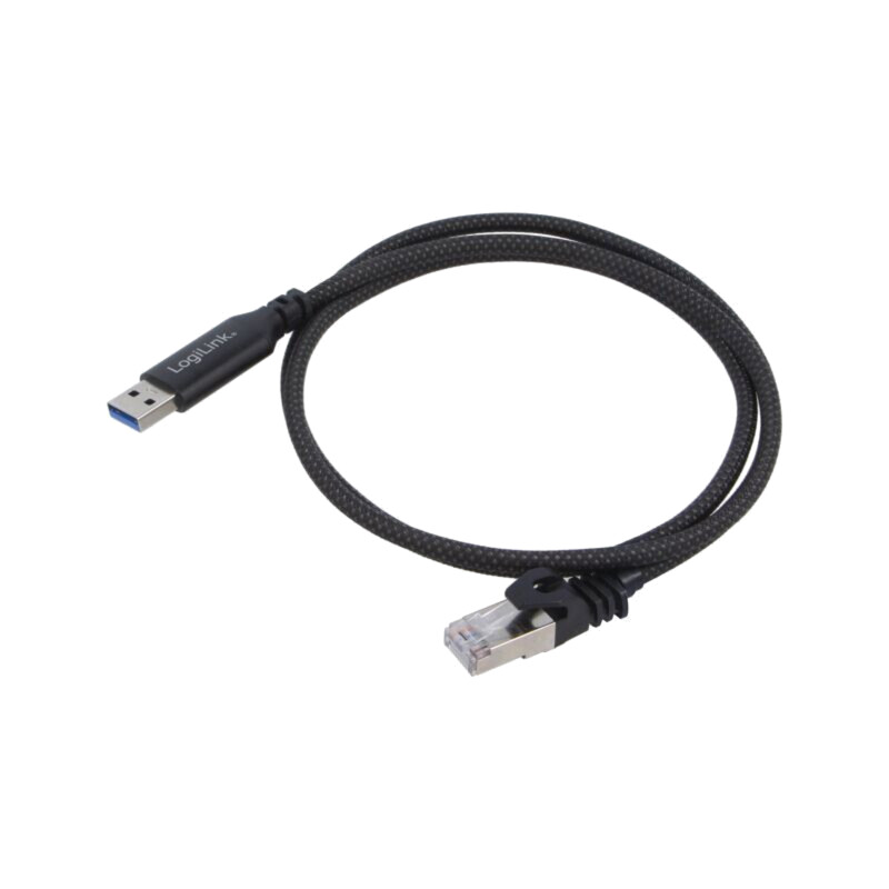 Cablu; USB 3.0; RJ45 mufă,USB A mufă; nichelat; 5m; negru; S/FTP Cablu; USB 3.0; RJ45 mufă,USB A mufă; nichelat; 5m; negru; S/FTP