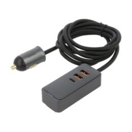 Alimentator USB; USB A soclu x3,USB C soclu; gri