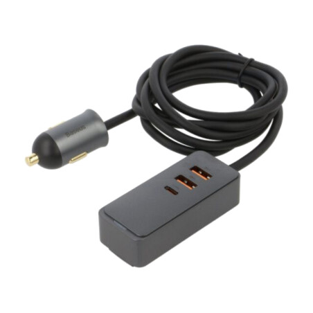 Alimentator USB; USB A soclu x3,USB C soclu; gri