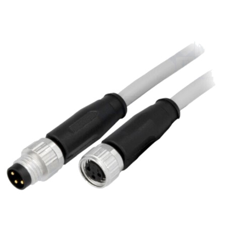 Cablu: pentru senzori/automatizări; PIN: 3; 10m; mufă; PVC