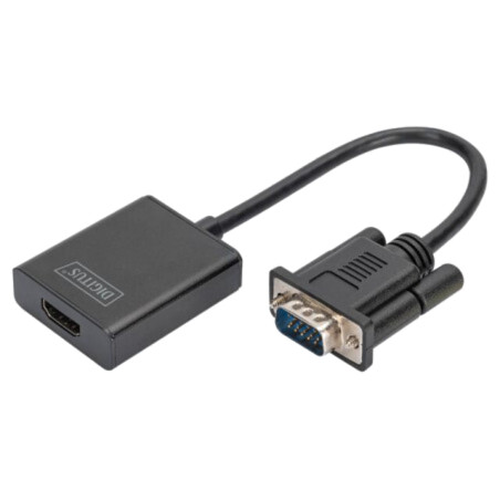 Convertor; HDMI soclu,Jack 3,5mm soclu,VGA mufă; 0,15m; neagră