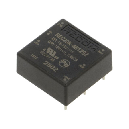 Convertor: DC/DC; 20W; Uintr: 18÷75VDC; Uieş: 12VDC; Iieş: 1667mA