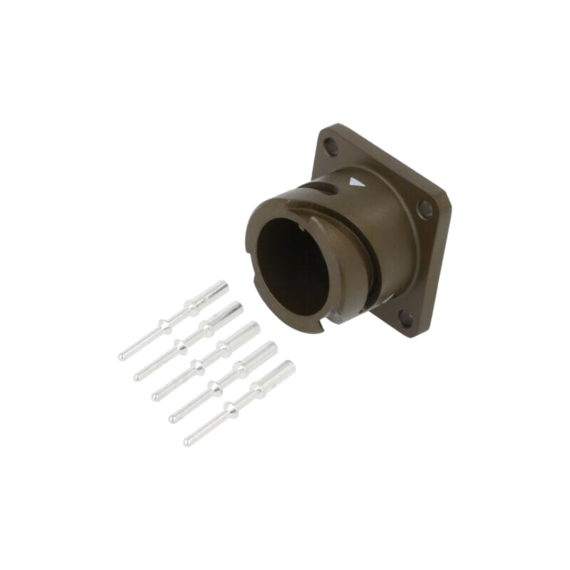Conector: militar; soclu; tată; PIN: 5; GCA; 13A; crimpat; argintat