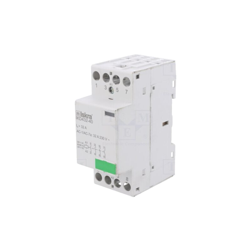 Contactor: 4-polar pt.instalaţii; 32A; 230VAC,220VDC; NO x4; IKD Contactor: 4-polar pt.instalaţii; 32A; 230VAC,220VDC; NO x4; IKD