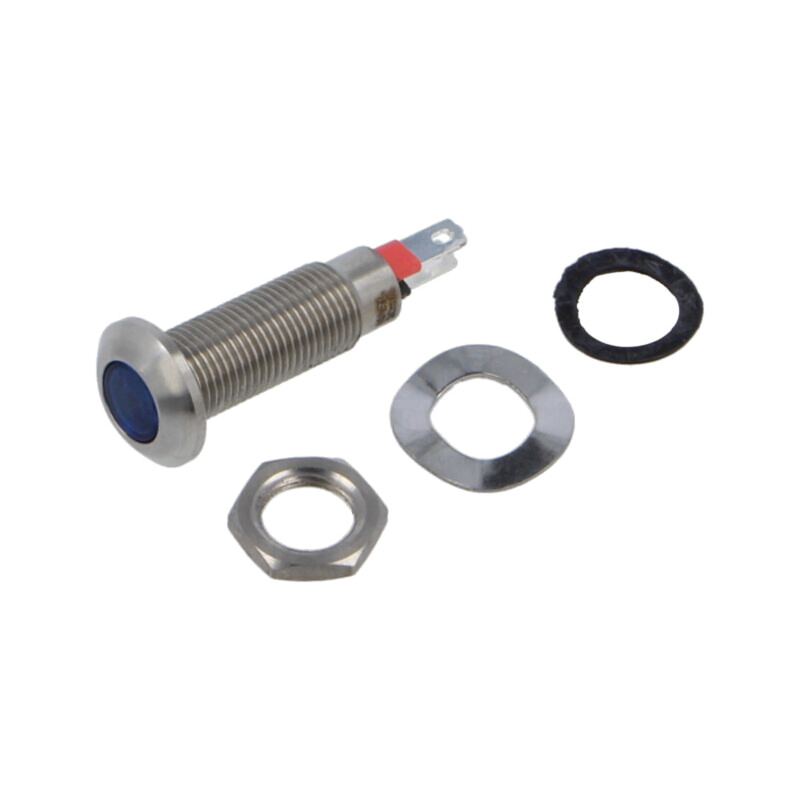 Lampă de control: LED; plată; albastră; 3,2VDC; Ø8,1mm; IP67