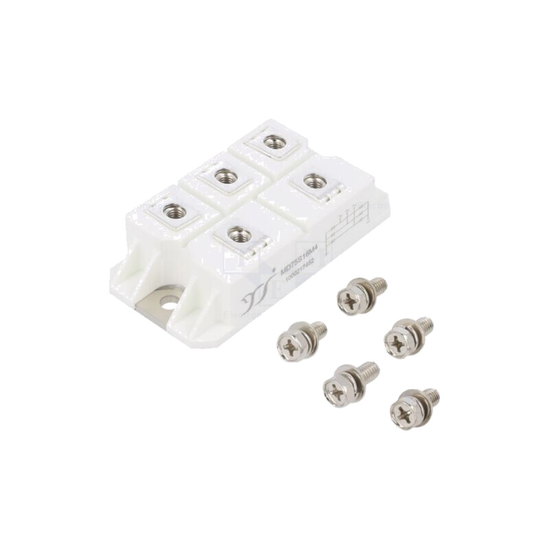 Punte redresoare: trifazat; Urmax: 1,6kV; If: 75A; Ifsm: 750A; modul Punte redresoare: trifazat; Urmax: 1,6kV; If: 75A; Ifsm: 750A; modul