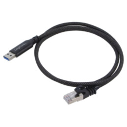 Cablu; USB 3.0; RJ45 mufă,USB A mufă; nichelat; 3m; negru; S/FTP