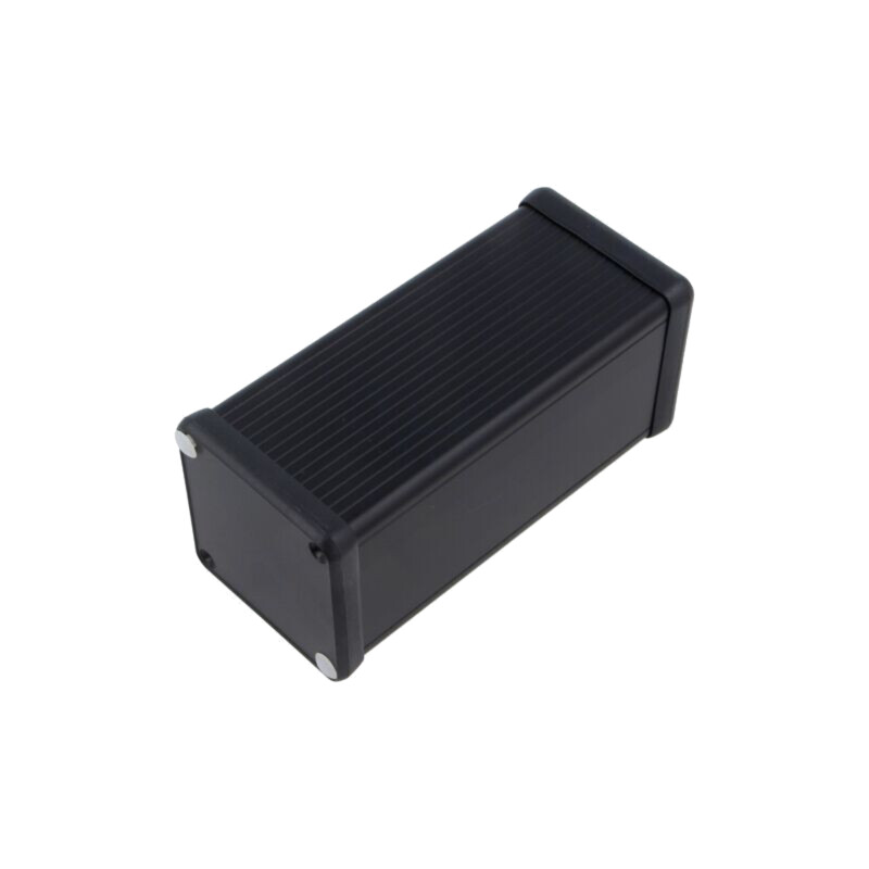 Carcasă: cu panou; 1455; X: 54mm; Y: 120mm; Z: 54mm; aluminiu; neagră