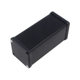 Carcasă: cu panou; 1455; X: 54mm; Y: 120mm; Z: 54mm; aluminiu; neagră