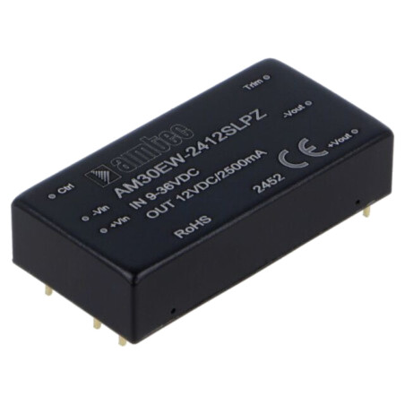 Convertor: DC/DC; 30W; Uintr: 9÷36VDC; Uieş: 12VDC; Iintr: 1388mA