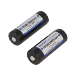 Acumul: Li-Ion; 18500; 3,7V; 2000mAh; Ø18,4x52,6mm; 2buc.