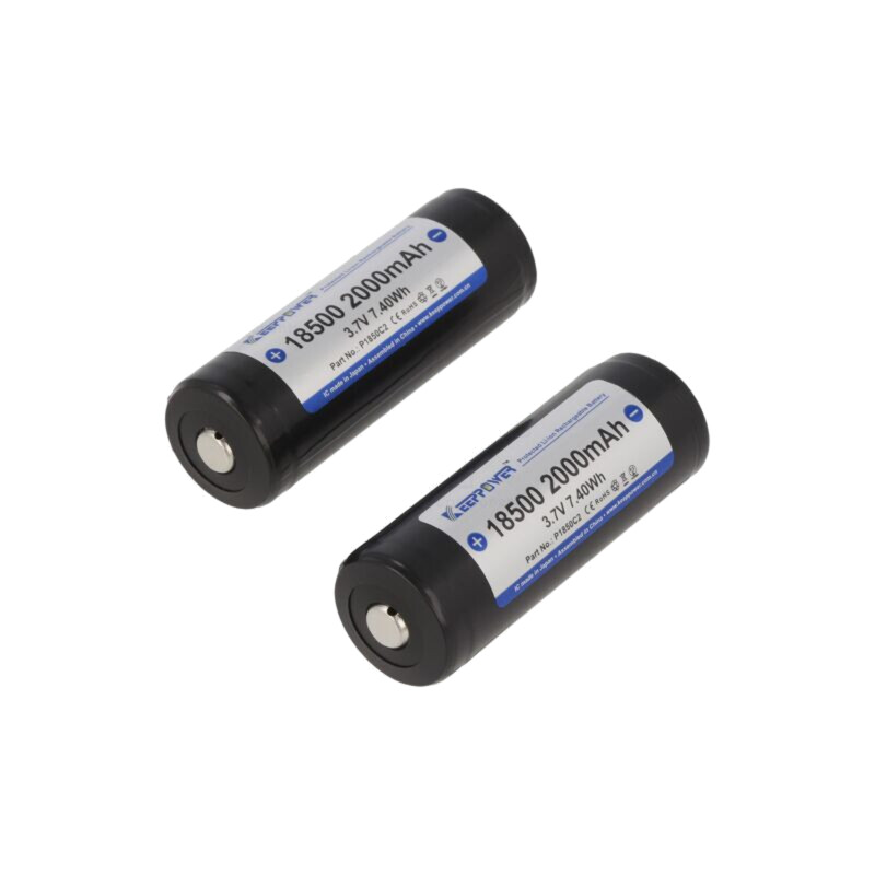 Acumul: Li-Ion; 18500; 3,7V; 2000mAh; Ø18,4x52,6mm; 2buc. Acumul: Li-Ion; 18500; 3,7V; 2000mAh; Ø18,4x52,6mm; 2buc.