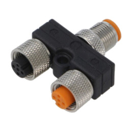 Adaptor în T; PIN: 5; IP67; Y; M12 tată,M12 mamă x2; Polarizare: A
