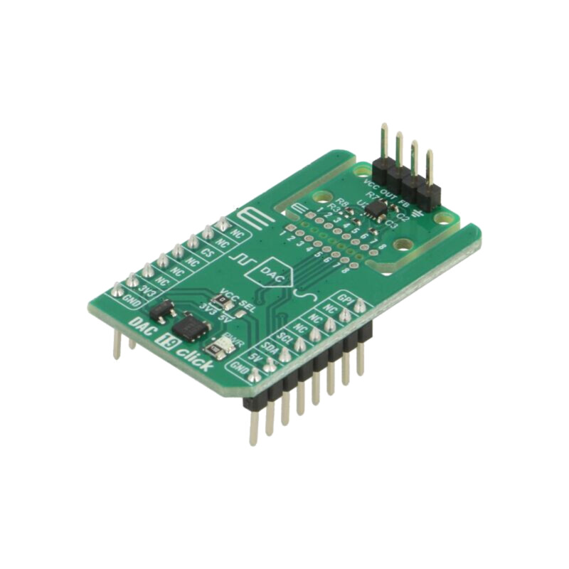 Click board; placă prototip; Comp: DAC53701DSGRQ1; convertor D/A