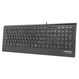 Tastatură; neagră; USB A; ES layout,cu cablu,slim; Lung: 1,8m