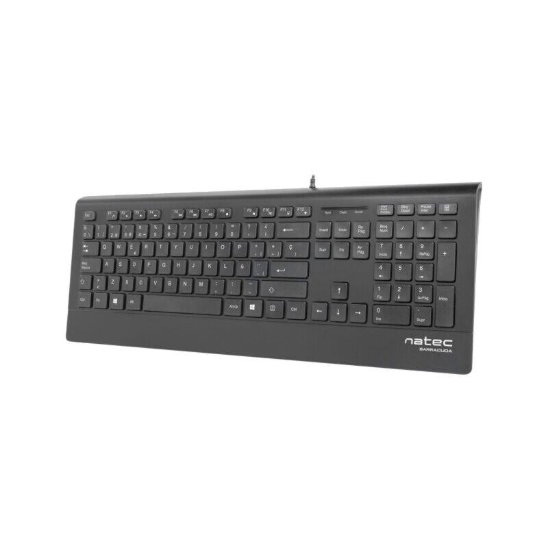 Tastatură; neagră; USB A; ES layout,cu cablu,slim; Lung: 1,8m