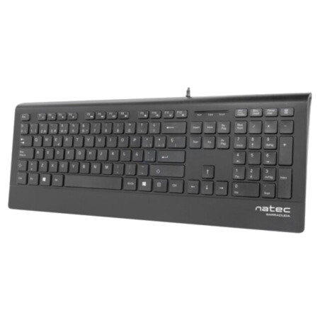 Tastatură; neagră; USB A; ES layout,cu cablu,slim; Lung: 1,8m