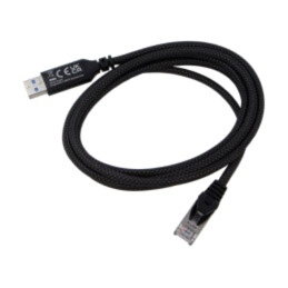Cablu; USB 3.0; RJ45 mufă,USB A mufă; nichelat; 2m; negru; S/FTP