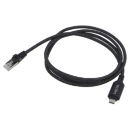 Cablu; USB 3.2; RJ45 mufă,USB C mufă; nichelat; 2m; negru; S/FTP