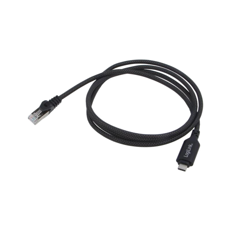 Cablu; USB 3.2; RJ45 mufă,USB C mufă; nichelat; 2m; negru; S/FTP Cablu; USB 3.2; RJ45 mufă,USB C mufă; nichelat; 2m; negru; S/FTP