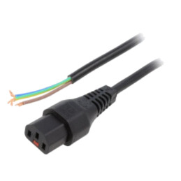 Cablu; IEC C13 mamă,cabluri; 5m; cu blocare IEC LOCK; negru; 10A