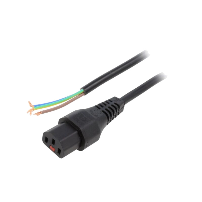 Cablu; IEC C13 mamă,cabluri; 5m; cu blocare IEC LOCK; negru; 10A Cablu; IEC C13 mamă,cabluri; 5m; cu blocare IEC LOCK; negru; 10A