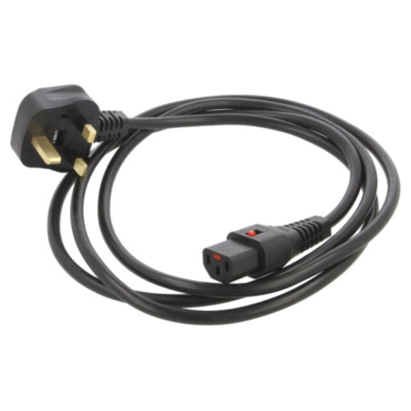 Cablu; BS 1363 (G) mufă,IEC C13 mamă; 4m; cu blocare IEC LOCK