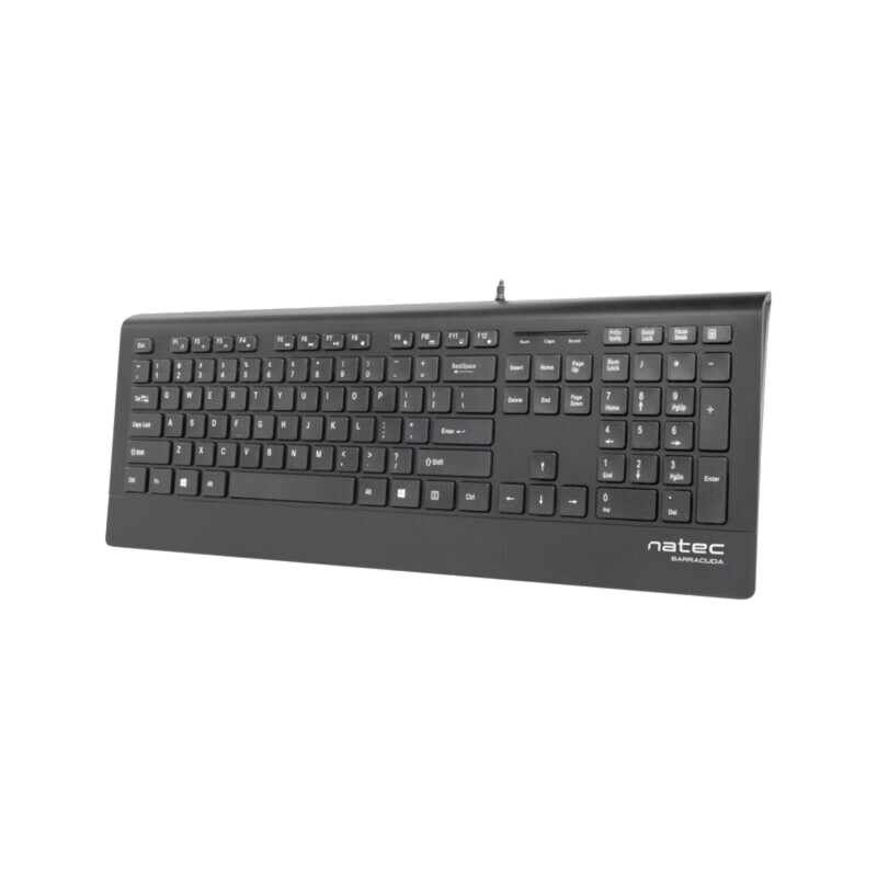 Tastatură; neagră; USB A; cu cablu,slim,US layout; Lung: 1,8m