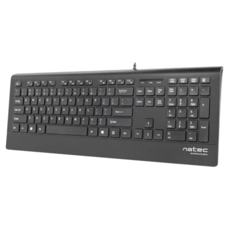 Tastatură; neagră; USB A; cu cablu,slim,US layout; Lung: 1,8m