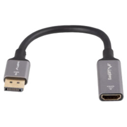 Adaptor; DisplayPort mufă,HDMI soclu; 0,2m; argintie; aluminiu