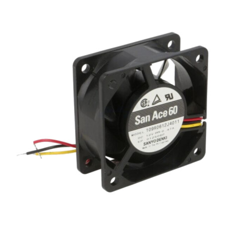 Ventilator: DC; axial; 12VDC; 60x60x25mm; 63,6m3/h; 44dBA; bilă