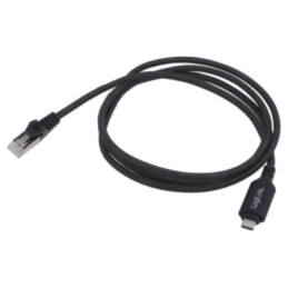 Cablu; USB 3.2; RJ45 mufă,USB C mufă; nichelat; 1,5m; negru; S/FTP