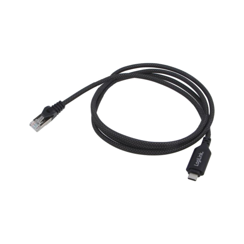 Cablu; USB 3.2; RJ45 mufă,USB C mufă; nichelat; 1,5m; negru; S/FTP Cablu; USB 3.2; RJ45 mufă,USB C mufă; nichelat; 1,5m; negru; S/FTP