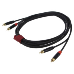 Cablu; RCA mufă x2,din ambele părţi; 3m; negru; PVC