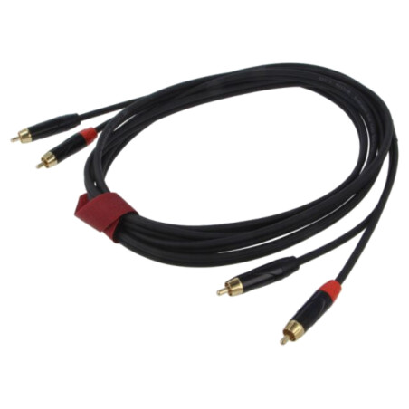 Cablu; RCA mufă x2,din ambele părţi; 3m; negru; PVC