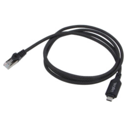 Cablu; USB 3.2; RJ45 mufă,USB C mufă; nichelat; 1m; negru; S/FTP