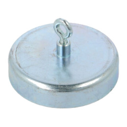Magnet: fix; ferită (metal greu); 350N; 63mm; cu ochi