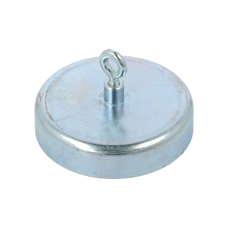 Magnet: fix; ferită (metal greu); 350N; 63mm; cu ochi