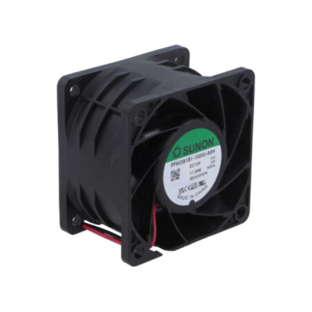 Ventilator: DC; axial; 12VDC; 60x60x38mm; 102m3/h; 61,2dBA; bilă