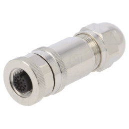 connector M12 F, 8P GOLD  A_CODE S SHIELDED PG9
