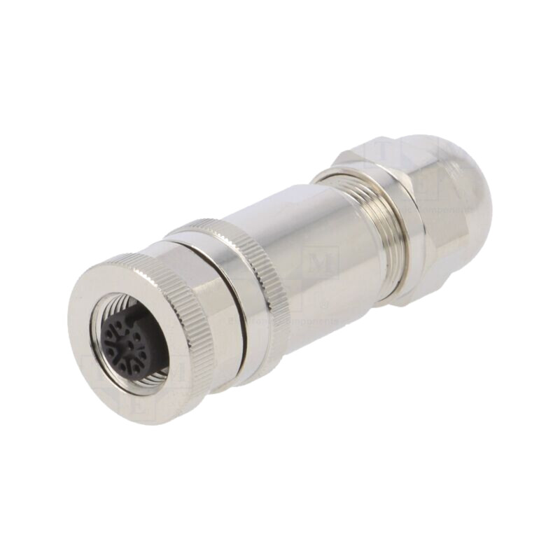 connector M12 F, 8P GOLD  A_CODE S SHIELDED PG9