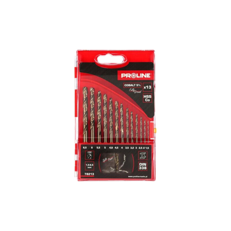 Set de burghie; pt.metal; oţel rapid cu cobalt HSS-Co; 13buc. Set de burghie; pt.metal; oţel rapid cu cobalt HSS-Co; 13buc.