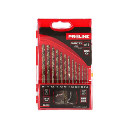 Set de burghie; pt.metal; oţel rapid cu cobalt HSS-Co; 13buc.