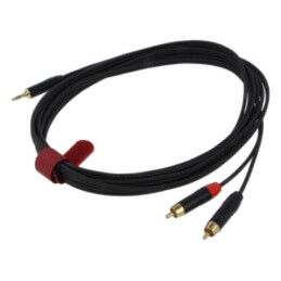Cablu; Jack 3,5mm mufă,RCA mufă x2; 5m; negru; PVC